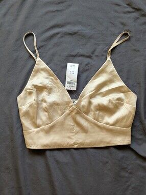 Abercrombie & Fitch NWT Ivory Satin Bralette Size S